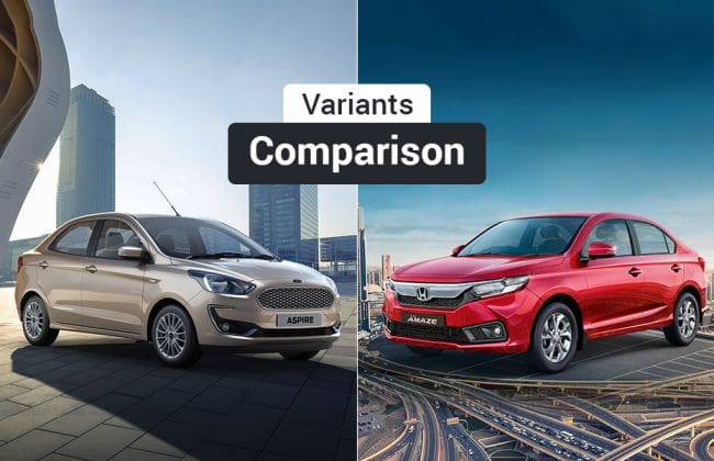 2018 FORD ASPIRE FACELIFT VS HONDA AMAZE：变体比较